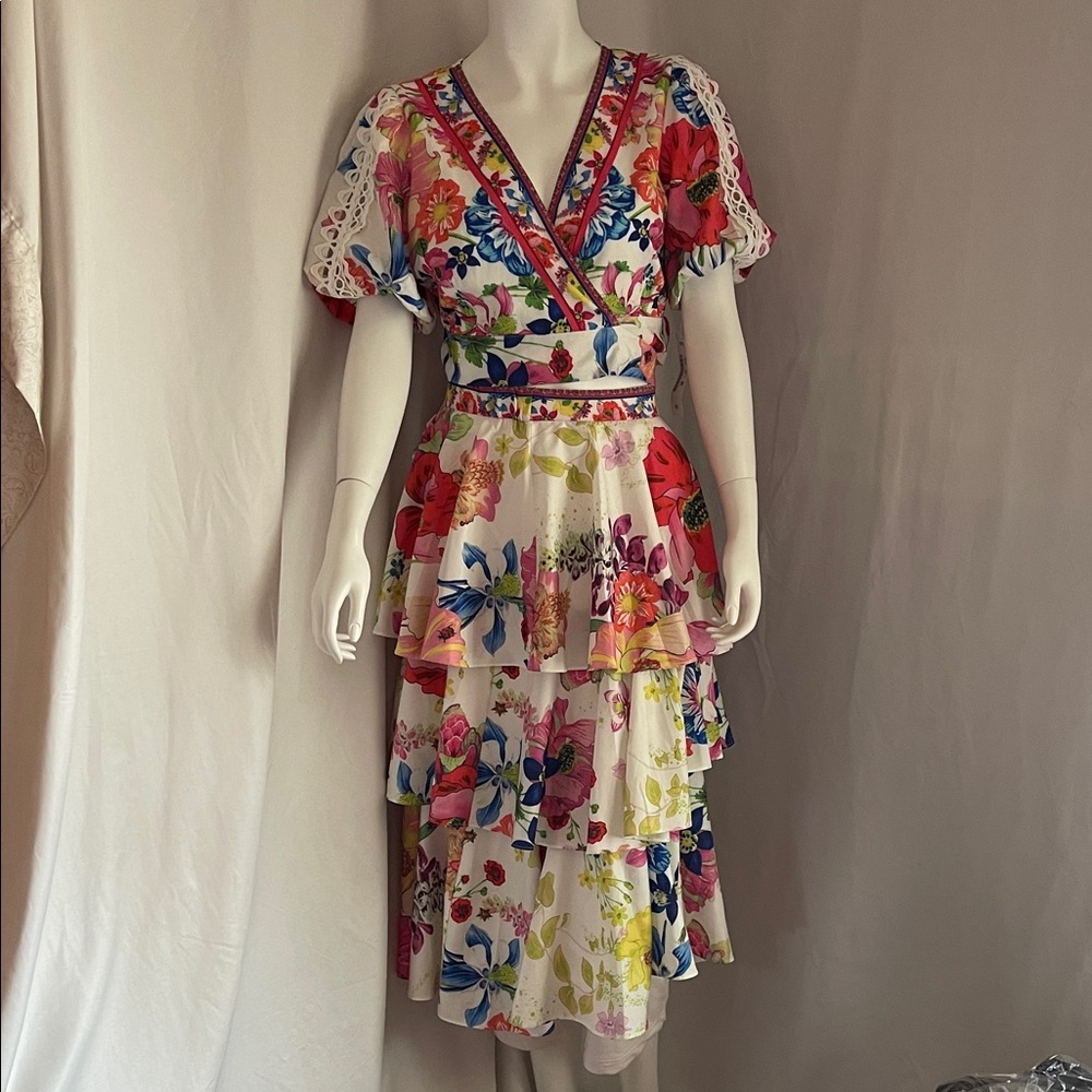 Floral Multicolor Tiered (2) piece dress